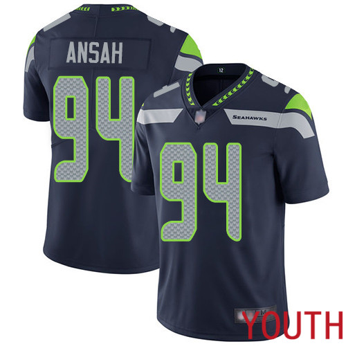 Seattle Seahawks Limited Navy Blue Youth Ezekiel Ansah Home Jersey NFL Football 94 Vapor Untouchable